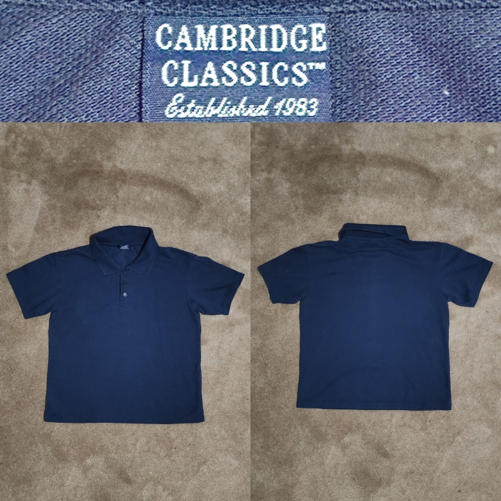 Cambridge Classic Blue Polo Shirt Sz Med 8/10